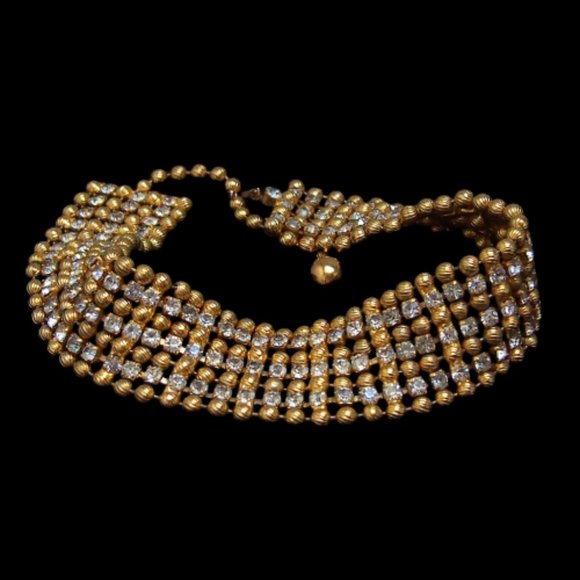 SOLD EBAY Kenneth Jay Lane Vintage Rhinestone Choker - Picture 1 of 9